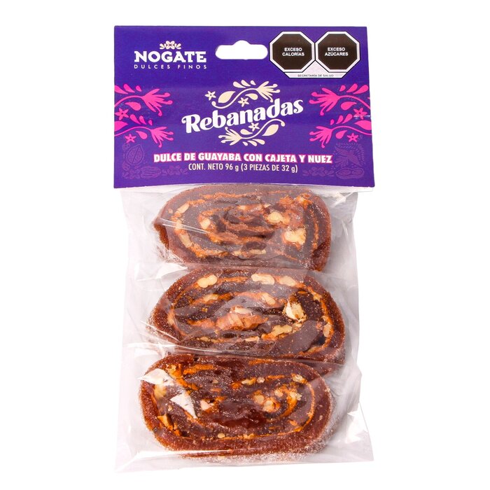 Rebanadas de Guayaba con Cajeta y Nuez - Caja con 30 paq