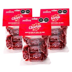 Glorias de Dulce de Leche con Nuez 12 paquetes de 3 pz
